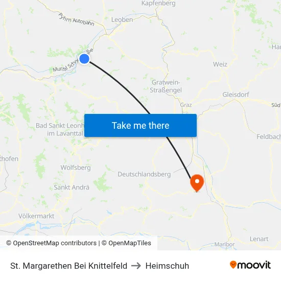 St. Margarethen Bei Knittelfeld to Heimschuh map