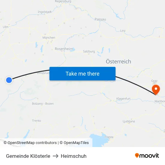 Gemeinde Klösterle to Heimschuh map