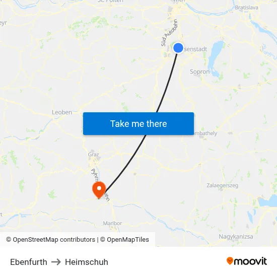 Ebenfurth to Heimschuh map