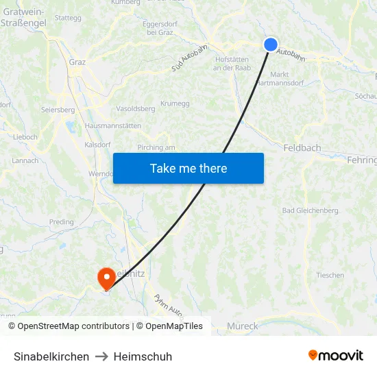 Sinabelkirchen to Heimschuh map