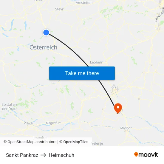 Sankt Pankraz to Heimschuh map