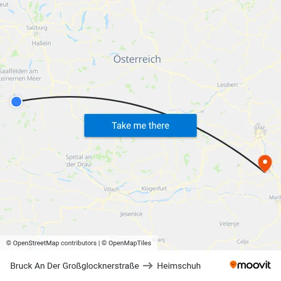 Bruck An Der Großglocknerstraße to Heimschuh map