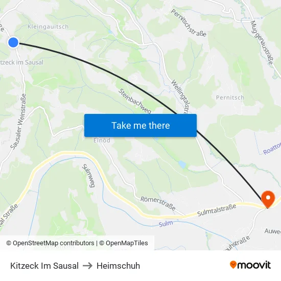 Kitzeck Im Sausal to Heimschuh map