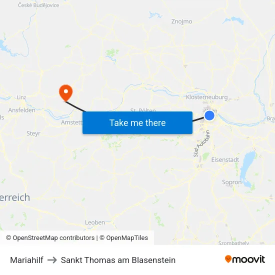 Mariahilf to Sankt Thomas am Blasenstein map