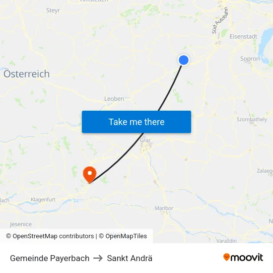 Gemeinde Payerbach to Sankt Andrä map