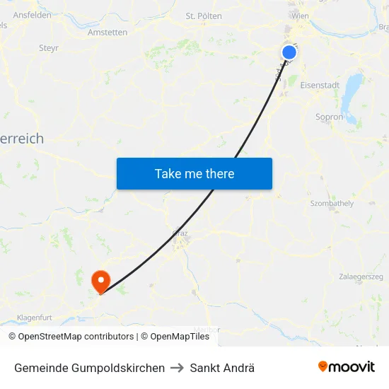 Gemeinde Gumpoldskirchen to Sankt Andrä map