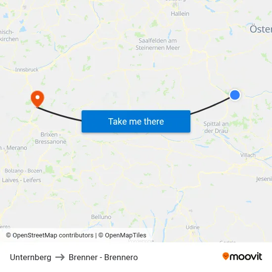Unternberg to Brenner - Brennero map