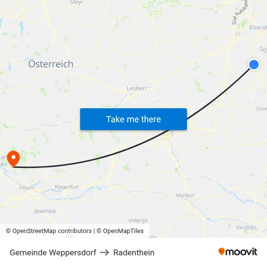 Gemeinde Weppersdorf to Radenthein map