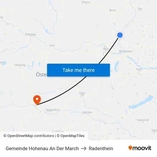 Gemeinde Hohenau An Der March to Radenthein map