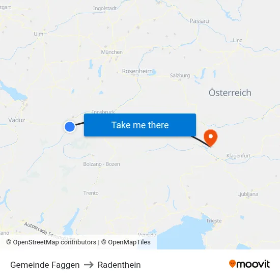 Gemeinde Faggen to Radenthein map
