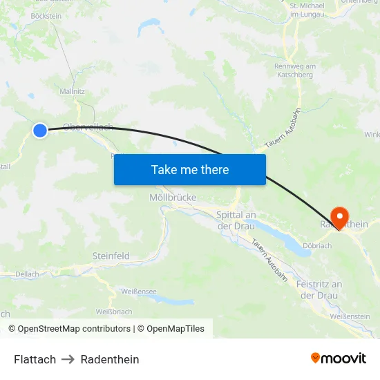 Flattach to Radenthein map