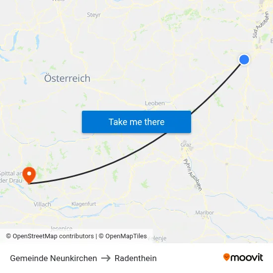 Gemeinde Neunkirchen to Radenthein map