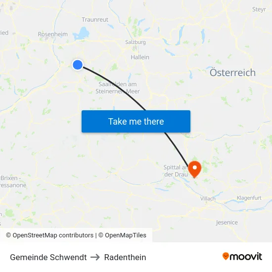 Gemeinde Schwendt to Radenthein map