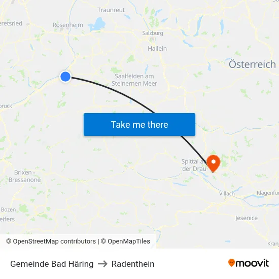 Gemeinde Bad Häring to Radenthein map