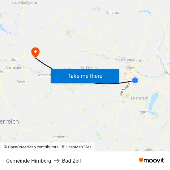 Gemeinde Himberg to Bad Zell map