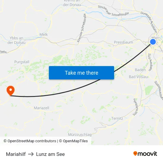 Mariahilf to Lunz am See map