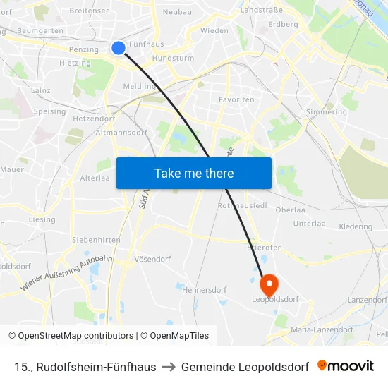 15., Rudolfsheim-Fünfhaus to Gemeinde Leopoldsdorf map