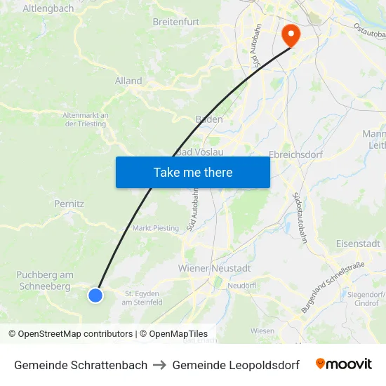 Gemeinde Schrattenbach to Gemeinde Leopoldsdorf map