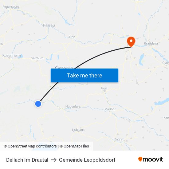 Dellach Im Drautal to Gemeinde Leopoldsdorf map