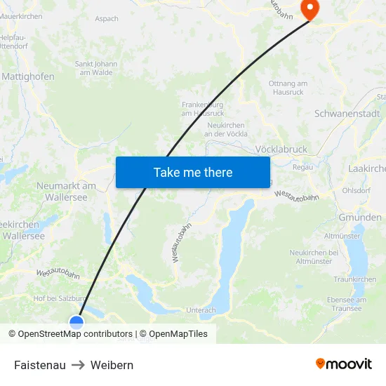 Faistenau to Weibern map