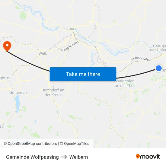 Gemeinde Wolfpassing to Weibern map