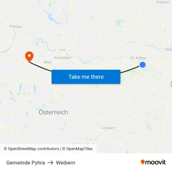 Gemeinde Pyhra to Weibern map