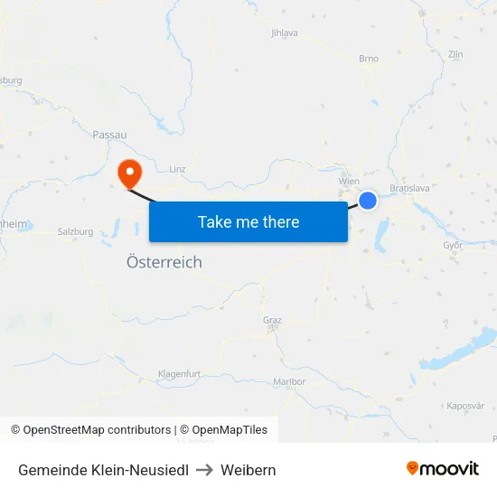 Gemeinde Klein-Neusiedl to Weibern map