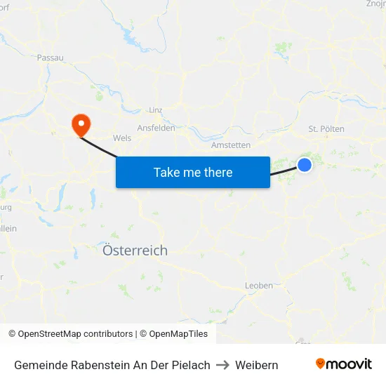 Gemeinde Rabenstein An Der Pielach to Weibern map