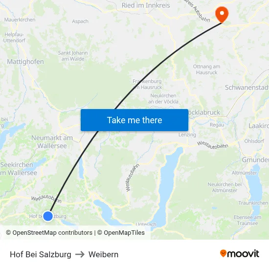 Hof Bei Salzburg to Weibern map