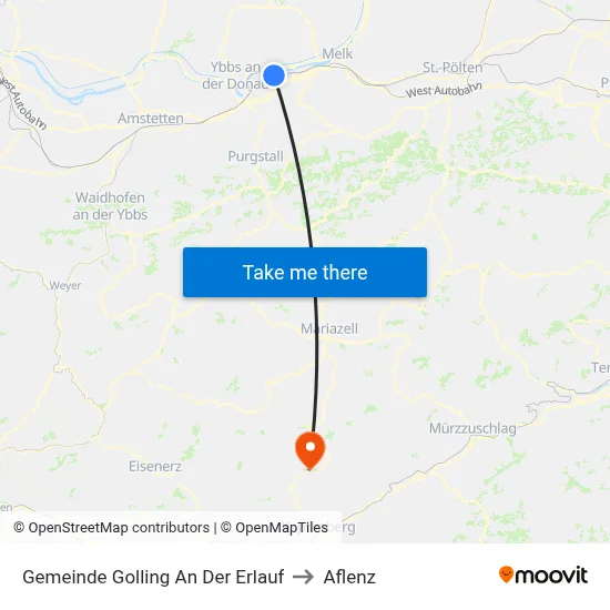 Gemeinde Golling An Der Erlauf to Aflenz map