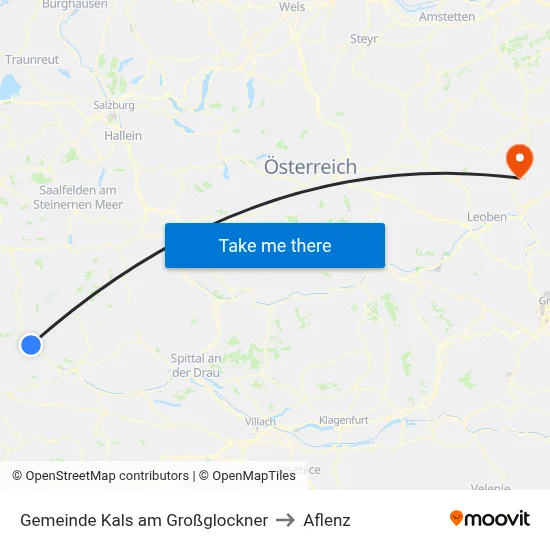 Gemeinde Kals am Großglockner to Aflenz map