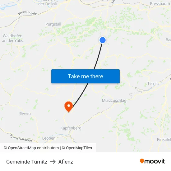 Gemeinde Türnitz to Aflenz map