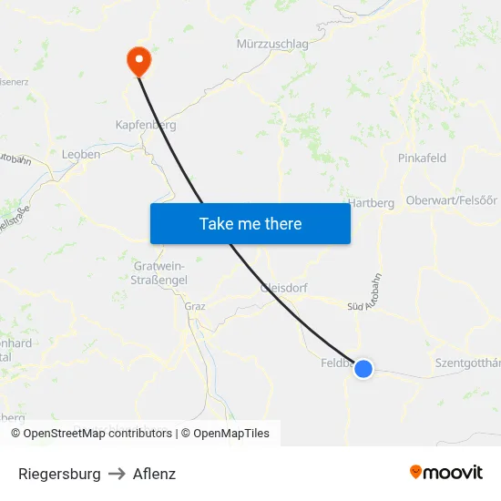 Riegersburg to Aflenz map