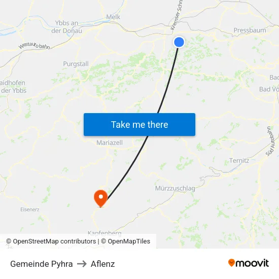 Gemeinde Pyhra to Aflenz map
