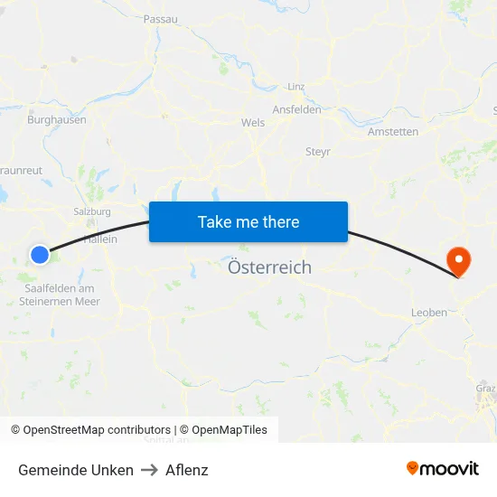 Gemeinde Unken to Aflenz map