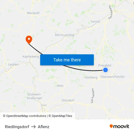 Riedlingsdorf to Aflenz map