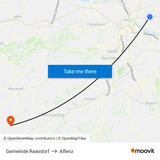 Gemeinde Raasdorf to Aflenz map