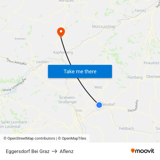 Eggersdorf Bei Graz to Aflenz map