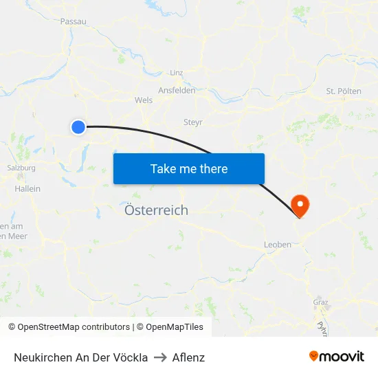 Neukirchen An Der Vöckla to Aflenz map