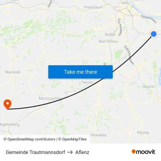 Gemeinde Trautmannsdorf to Aflenz map