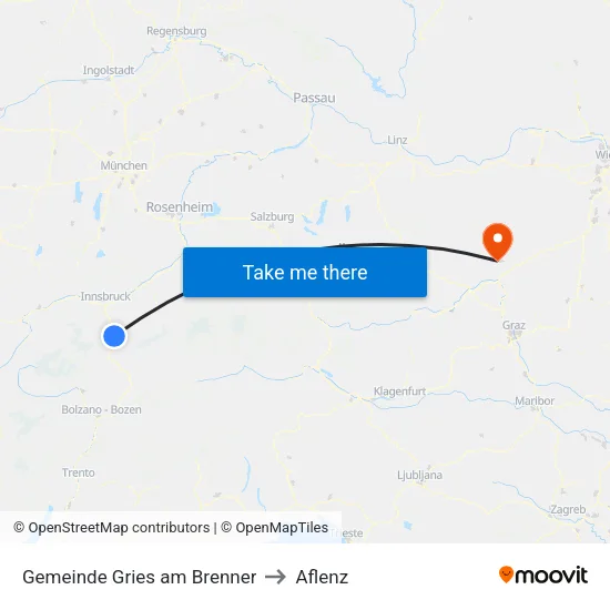 Gemeinde Gries am Brenner to Aflenz map