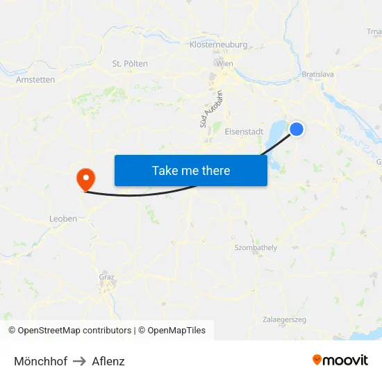 Mönchhof to Aflenz map