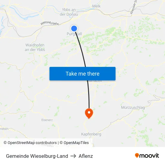 Gemeinde Wieselburg-Land to Aflenz map