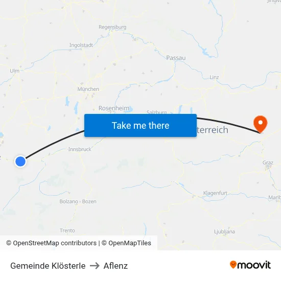 Gemeinde Klösterle to Aflenz map