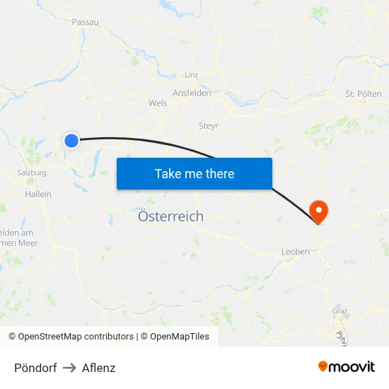 Pöndorf to Aflenz map