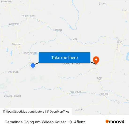 Gemeinde Going am Wilden Kaiser to Aflenz map