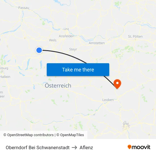 Oberndorf Bei Schwanenstadt to Aflenz map