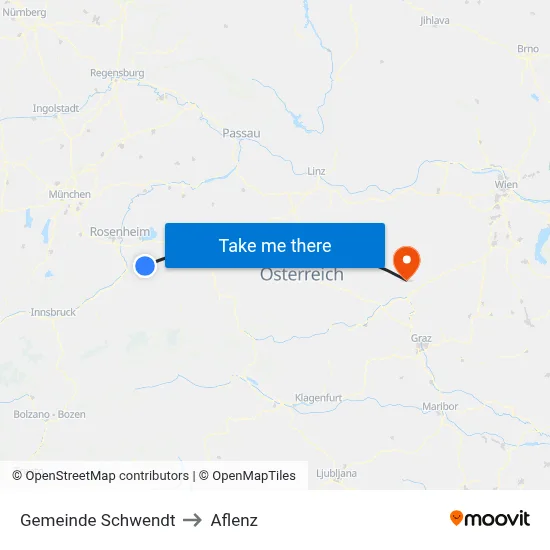 Gemeinde Schwendt to Aflenz map