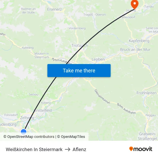 Weißkirchen In Steiermark to Aflenz map