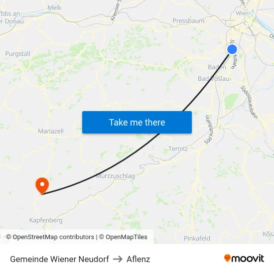 Gemeinde Wiener Neudorf to Aflenz map